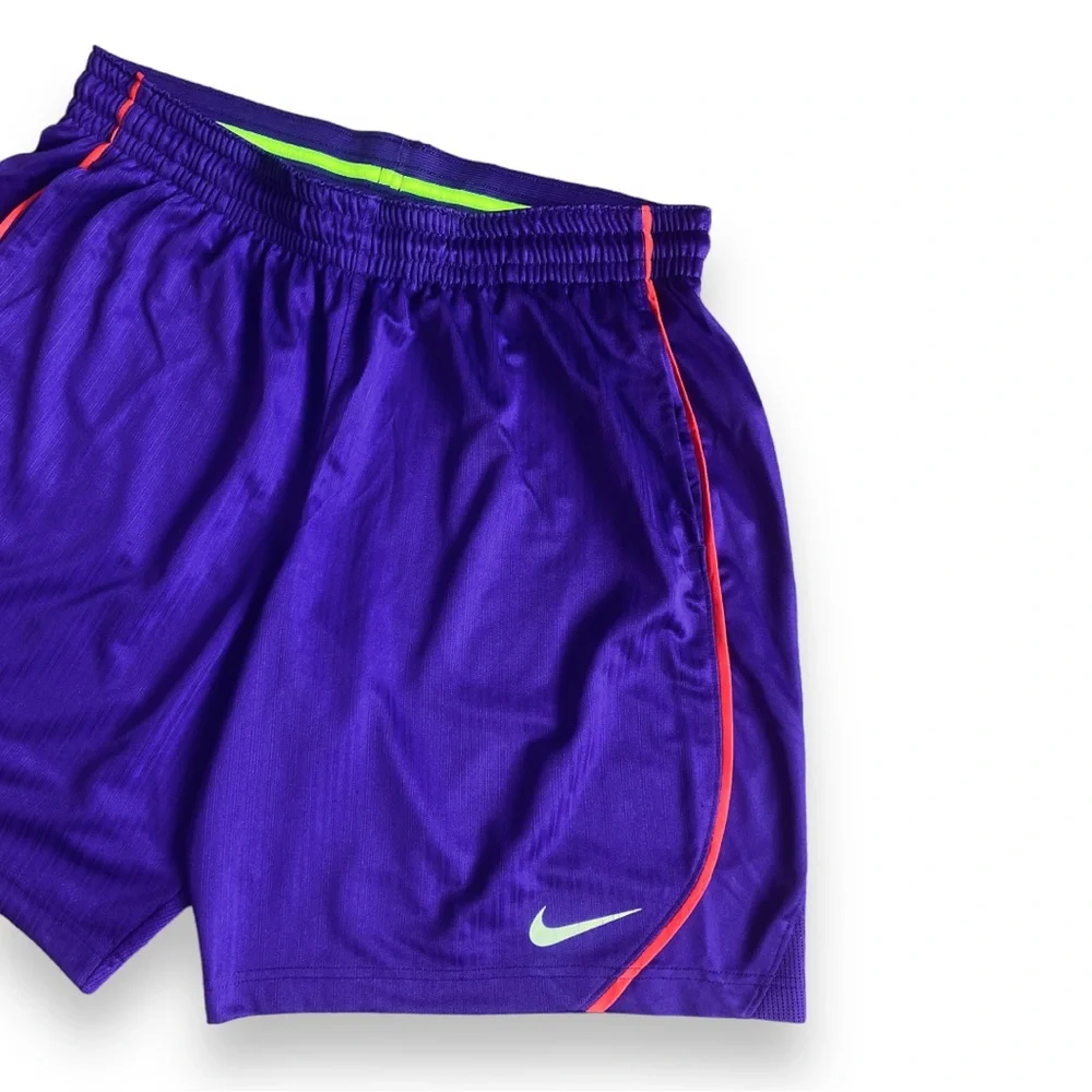 Nike Purple Swoosh Striped Athletic Workout Sports Shorts - Picture 4 of 16
